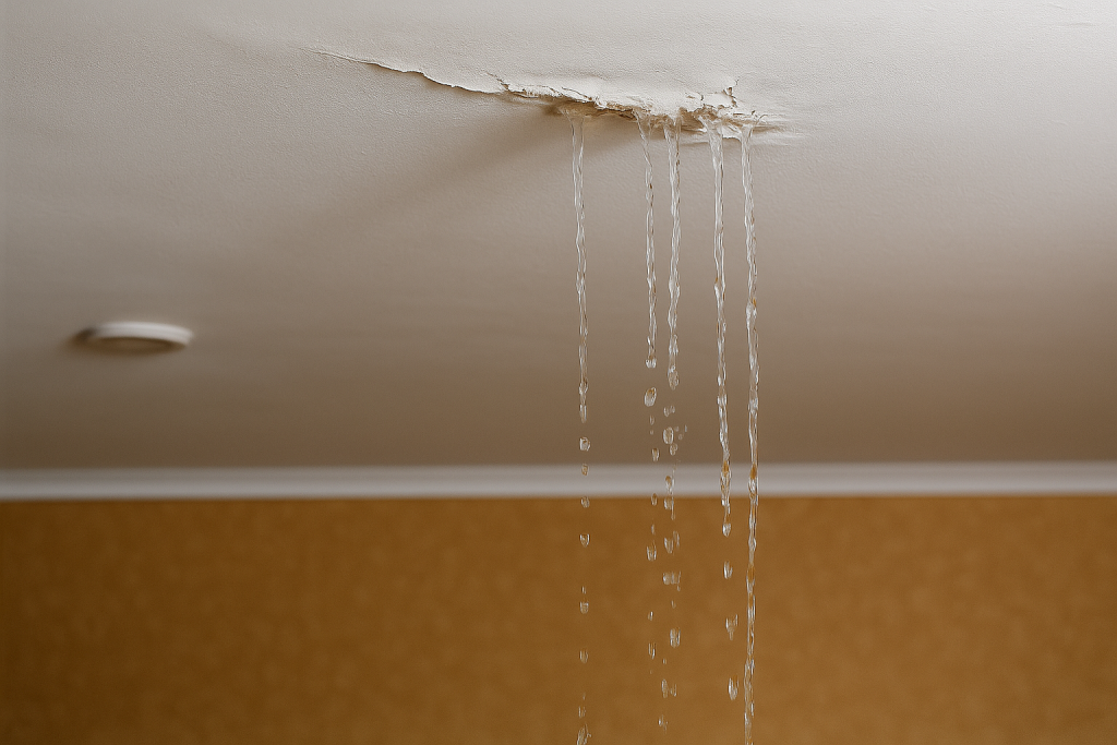 Water stain on wall indicating hidden leak in residential property